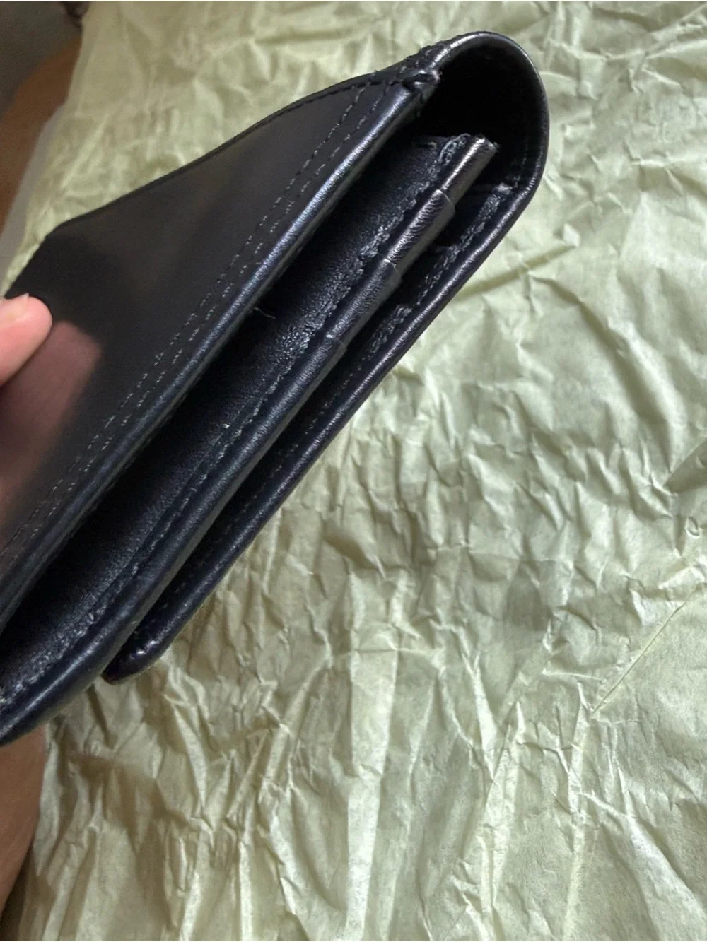 Coach vintage  Black Leather Snap-Button Continental Wallet